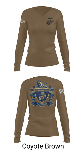 Womens Long Sleeve Vneck Shirt 1, MHS MCJROTC, Marines, Teamtime, Team time, sublimation, custom sports apparel, team uniforms, spirit wear, spiritwear, sports uniforms, custom shirts, team store, custom team store, fundraiser sports, apparel fundraiser