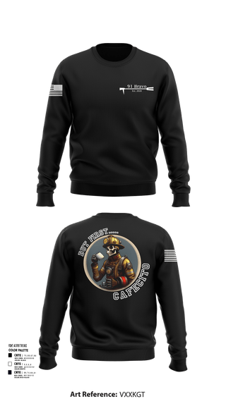 Crew Neck Sweatshirt, 91 Bravo, Fire Department, Teamtime, Team time, sublimation, custom sports apparel, team uniforms, spirit wear, spiritwear, sports uniforms, custom shirts, team store, custom team store, fundraiser sports, apparel fundraiser