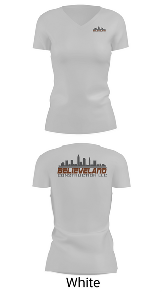Womens Short Sleeve Vneck Shirt, Believeland Construction LLC, , Teamtime, Team time, sublimation, custom sports apparel, team uniforms, spirit wear, spiritwear, sports uniforms, custom shirts, team store, custom team store, fundraiser sports, apparel fundraiser