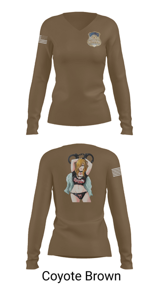 Womens Long Sleeve Vneck Shirt, US. Pentagon Force Protection Agency CounterintelligenceMARDET Fort Leonard Wood (FLW) DoD Interservice Non-Lethal Individual Weapons Instructor's Course Fort Leonard Wood Basic Military Police School House, Police, Teamtime, Team time, sublimation, custom sports apparel, team uniforms, spirit wear, spiritwear, sports uniforms, custom shirts, team store, custom team store, fundraiser sports, apparel fundraiser