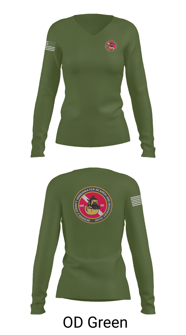 Womens Long Sleeve Vneck Shirt, SCSO USART, , Teamtime, Team time, sublimation, custom sports apparel, team uniforms, spirit wear, spiritwear, sports uniforms, custom shirts, team store, custom team store, fundraiser sports, apparel fundraiser