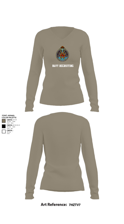 Navy Recruiting 74502123 Women's Long Sleeve V-neck Shirt - 59