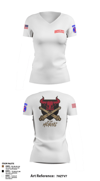 Women's Short Sleeve Vneck Shirt, BRAVO BULLS, Army, Teamtime, Team time, sublimation, custom sports apparel, team uniforms, spirit wear, spiritwear, sports uniforms, custom shirts, team store, custom team store, fundraiser sports, apparel fundraiser