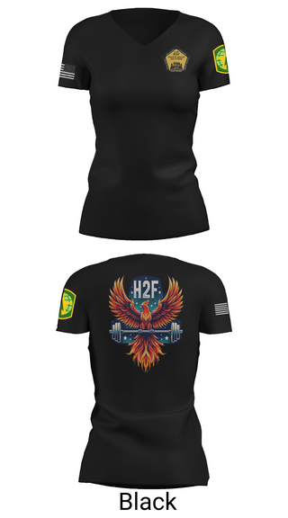 Womens Short Sleeve Vneck Shirt, Phoenix H2F, Army, Teamtime, Team time, sublimation, custom sports apparel, team uniforms, spirit wear, spiritwear, sports uniforms, custom shirts, team store, custom team store, fundraiser sports, apparel fundraiser