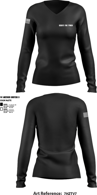 Womens Long Sleeve Vneck Shirt, CCSO’s The Tyner, Police, Teamtime, Team time, sublimation, custom sports apparel, team uniforms, spirit wear, spiritwear, sports uniforms, custom shirts, team store, custom team store, fundraiser sports, apparel fundraiser