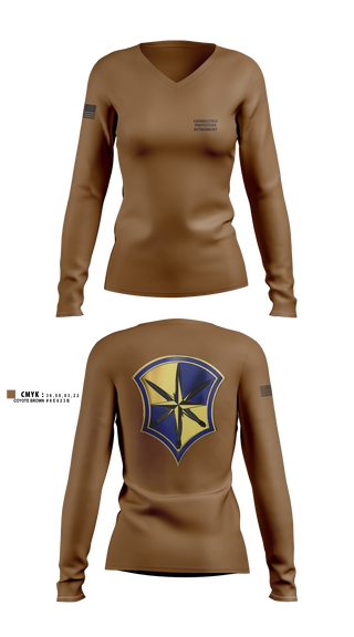 Womens Long Sleeve Vneck Shirt, Capabilities Protection Detachment, , Teamtime, Team time, sublimation, custom sports apparel, team uniforms, spirit wear, spiritwear, sports uniforms, custom shirts, team store, custom team store, fundraiser sports, apparel fundraiser