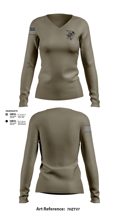 Marine Unit 18917131 Women's Long Sleeve V-neck Shirt - 3