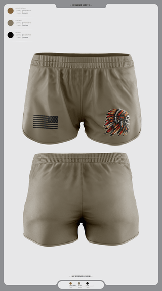 Womens Shorts, Comanche Squad, Army, Teamtime, Team time, sublimation, custom sports apparel, team uniforms, spirit wear, spiritwear, sports uniforms, custom shirts, team store, custom team store, fundraiser sports, apparel fundraiser