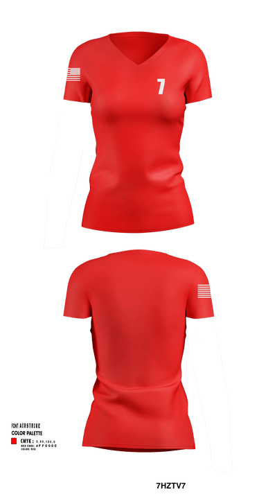 7 39741553 Women's Short Sleeve V-neck Shirt - 118