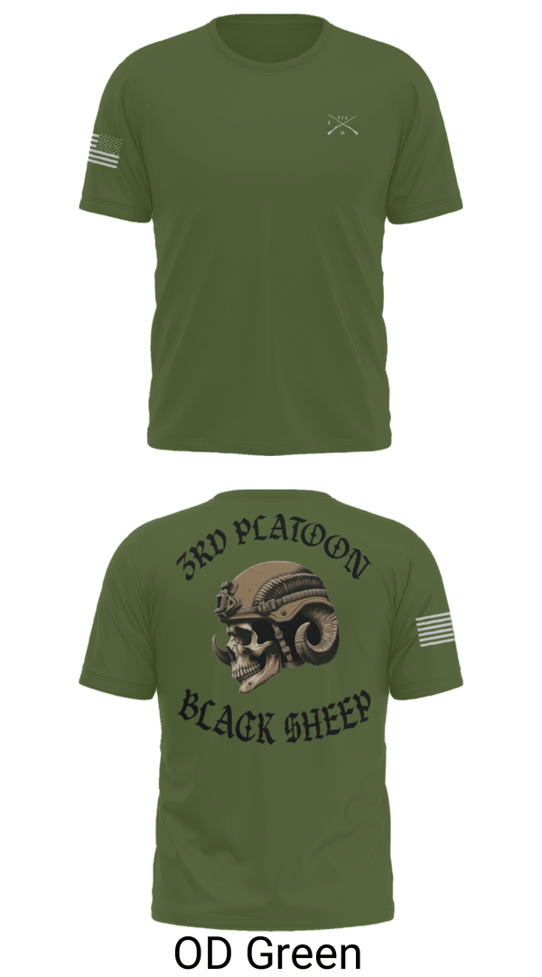 Short Sleeve Performance Shirt, 3rd PLT Black Sheep, Army, Teamtime, Team time, sublimation, custom sports apparel, team uniforms, spirit wear, spiritwear, sports uniforms, custom shirts, team store, custom team store, fundraiser sports, apparel fundraiser