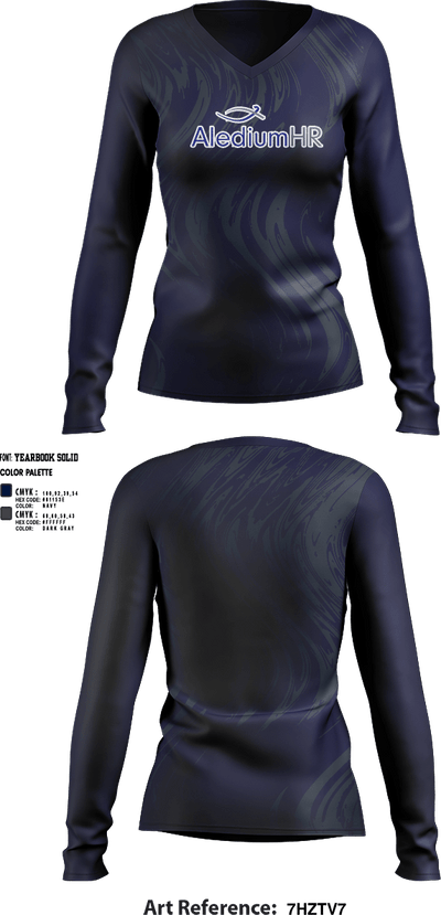 AlediumHR 92944232 Women's Long Sleeve V-neck Shirt - 1