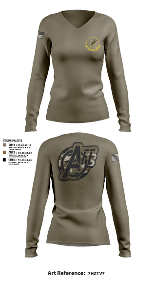 Womens Long Sleeve Vneck Shirt, 509 OSS, Air Force, Teamtime, Team time, sublimation, custom sports apparel, team uniforms, spirit wear, spiritwear, sports uniforms, custom shirts, team store, custom team store, fundraiser sports, apparel fundraiser