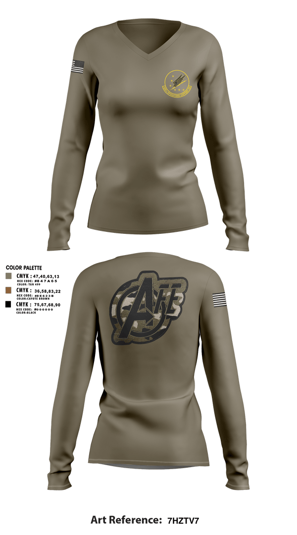 Womens Long Sleeve Vneck Shirt, 509 OSS, Air Force, Teamtime, Team time, sublimation, custom sports apparel, team uniforms, spirit wear, spiritwear, sports uniforms, custom shirts, team store, custom team store, fundraiser sports, apparel fundraiser