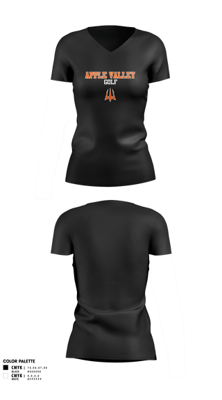 Womens Short Sleeve Vneck Shirt, Apple Valley Sun Devils, Golf, Teamtime, Team time, sublimation, custom sports apparel, team uniforms, spirit wear, spiritwear, sports uniforms, custom shirts, team store, custom team store, fundraiser sports, apparel fundraiser