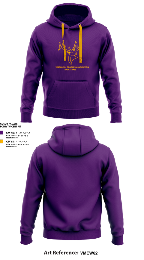 Hoodie, Wisconsin Basketball Coaches Association, Men's Basketball, Teamtime, Team time, sublimation, custom sports apparel, team uniforms, spirit wear, spiritwear, sports uniforms, custom shirts, team store, custom team store, fundraiser sports, apparel fundraiser