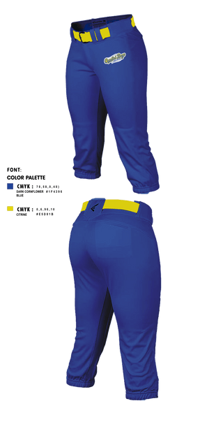 Softball Pants, Coastal Bay, Softball, Teamtime, Team time, sublimation, custom sports apparel, team uniforms, spirit wear, spiritwear, sports uniforms, custom shirts, team store, custom team store, fundraiser sports, apparel fundraiser