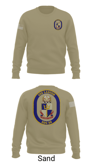 Crew Neck Sweatshirt, USS LABOON - DDG 58, Navy, Teamtime, Team time, sublimation, custom sports apparel, team uniforms, spirit wear, spiritwear, sports uniforms, custom shirts, team store, custom team store, fundraiser sports, apparel fundraiser