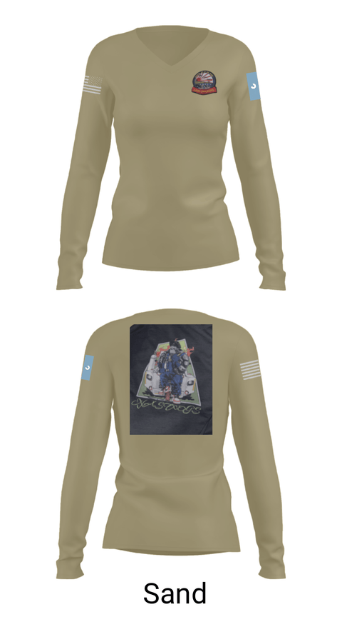 Women's Long Sleeve Vneck Shirt, AIMD IWAKUNI, Navy, Teamtime, Team time, sublimation, custom sports apparel, team uniforms, spirit wear, spiritwear, sports uniforms, custom shirts, team store, custom team store, fundraiser sports, apparel fundraiser