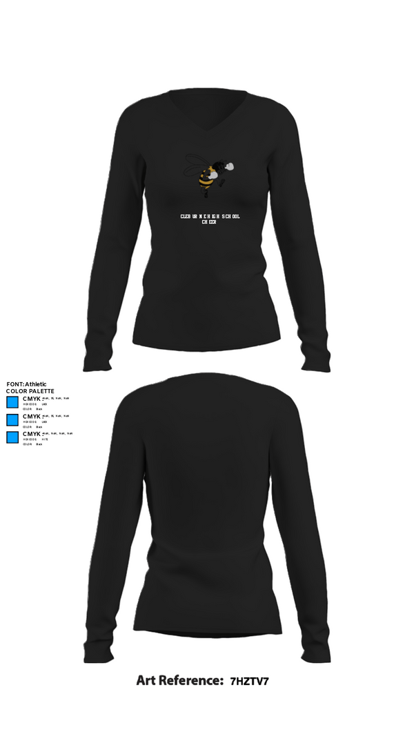 Womens Long Sleeve Vneck Shirt, Cleburne High School Cheer, Cheer, Teamtime, Team time, sublimation, custom sports apparel, team uniforms, spirit wear, spiritwear, sports uniforms, custom shirts, team store, custom team store, fundraiser sports, apparel fundraiser