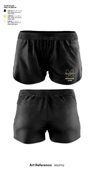 Womens Shorts, Montour High School Band, Spirit Store, Teamtime, Team time, sublimation, custom sports apparel, team uniforms, spirit wear, spiritwear, sports uniforms, custom shirts, team store, custom team store, fundraiser sports, apparel fundraiser
