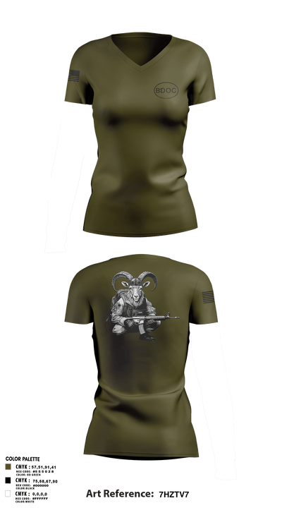 1-87 68140733 Women's Short Sleeve V-neck Shirt - 1