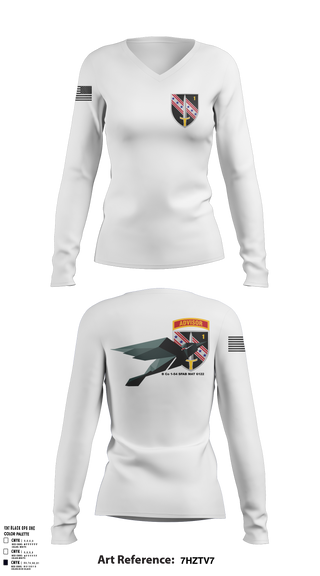 Womens Long Sleeve Vneck Shirt, B Co 1-54 SFAB MAT 6122, Army, Teamtime, Team time, sublimation, custom sports apparel, team uniforms, spirit wear, spiritwear, sports uniforms, custom shirts, team store, custom team store, fundraiser sports, apparel fundraiser