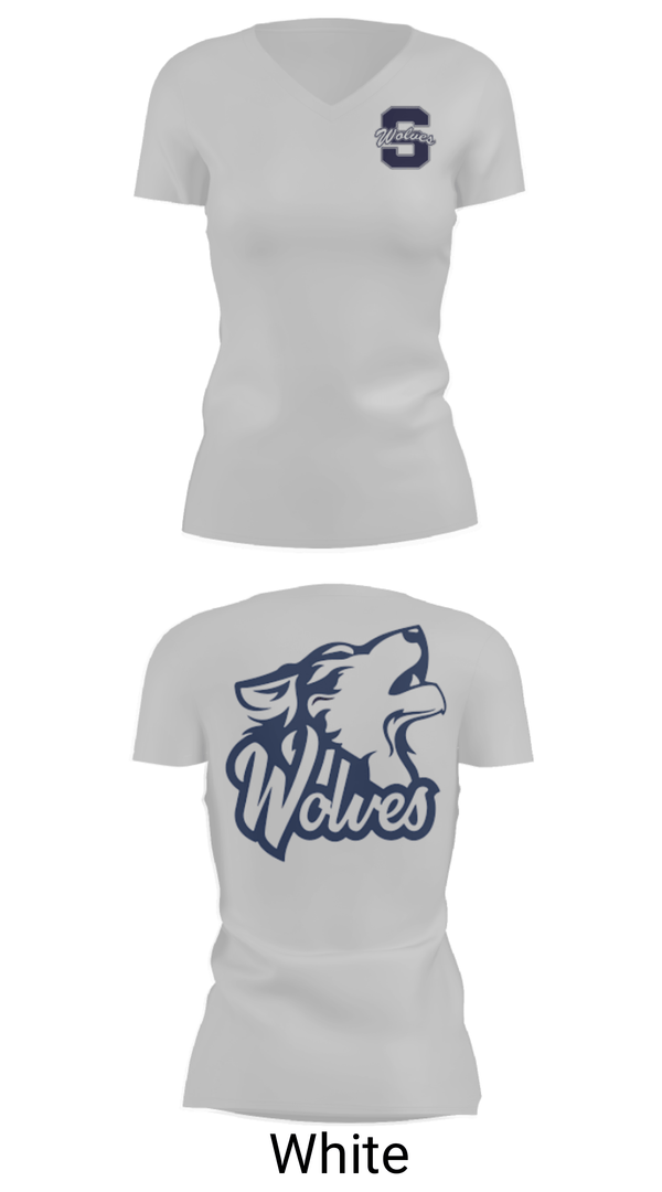 Womens Short Sleeve Vneck Shirt, Shawnee Middle School Cheer, Cheer, Teamtime, Team time, sublimation, custom sports apparel, team uniforms, spirit wear, spiritwear, sports uniforms, custom shirts, team store, custom team store, fundraiser sports, apparel fundraiser