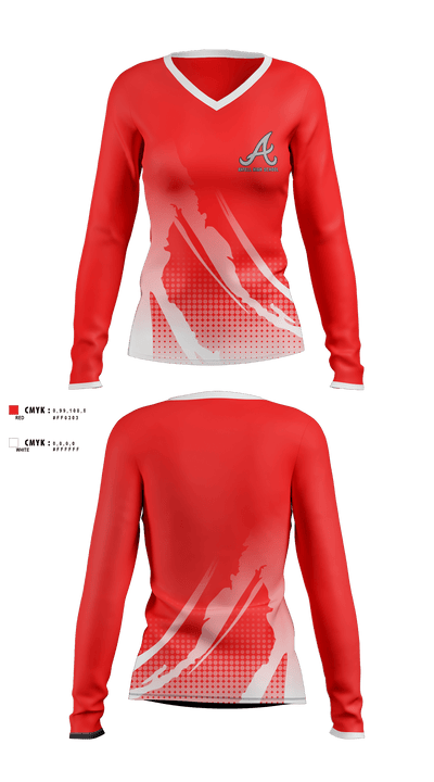 Axtell High School 87090286 Women's Long Sleeve V-neck Shirt - 1