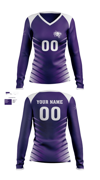 Women's Long Sleeve Vneck Shirt, Elgin High School Volleyball, Women's Volleyball, Teamtime, Team time, sublimation, custom sports apparel, team uniforms, spirit wear, spiritwear, sports uniforms, custom shirts, team store, custom team store, fundraiser sports, apparel fundraiser