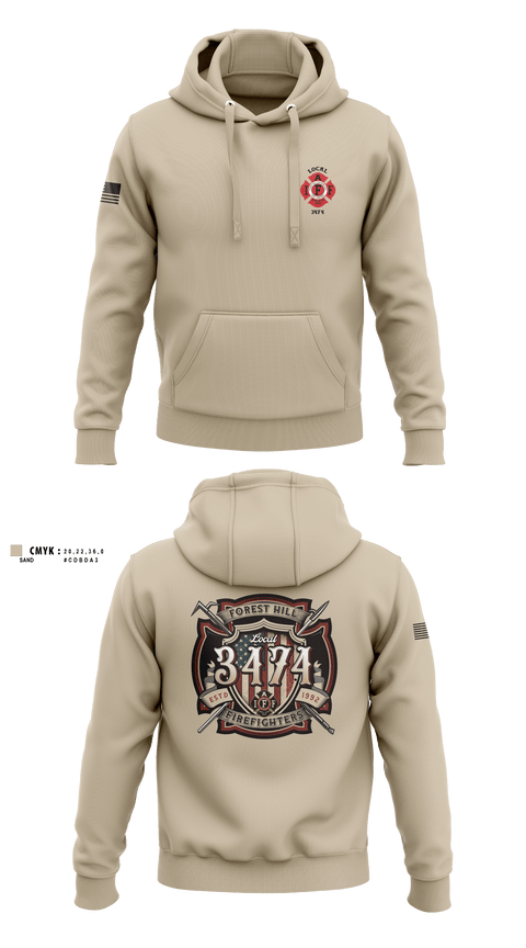 Hoodie, Local 3474IAFF Local 3474, Fire Department, Teamtime, Team time, sublimation, custom sports apparel, team uniforms, spirit wear, spiritwear, sports uniforms, custom shirts, team store, custom team store, fundraiser sports, apparel fundraiser
