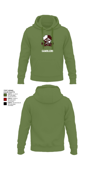 Hoodie, Gamblers, Army, Teamtime, Team time, sublimation, custom sports apparel, team uniforms, spirit wear, spiritwear, sports uniforms, custom shirts, team store, custom team store, fundraiser sports, apparel fundraiser