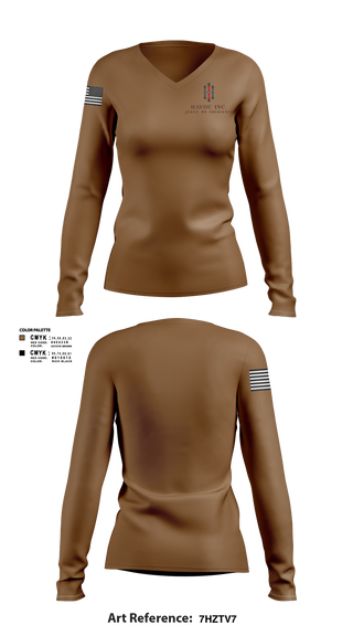 Womens Long Sleeve Vneck Shirt, HAVOC INC, , Teamtime, Team time, sublimation, custom sports apparel, team uniforms, spirit wear, spiritwear, sports uniforms, custom shirts, team store, custom team store, fundraiser sports, apparel fundraiser