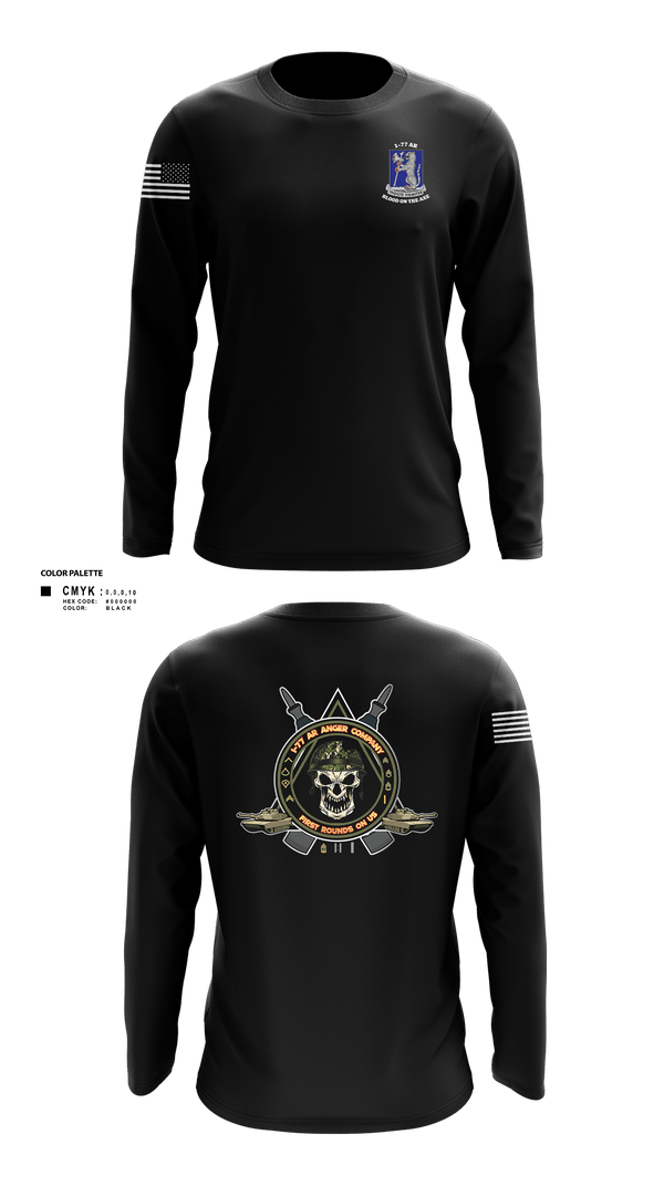 Long Sleeve Performance Shirt, 1-77 AR A Co., Army, Teamtime, Team time, sublimation, custom sports apparel, team uniforms, spirit wear, spiritwear, sports uniforms, custom shirts, team store, custom team store, fundraiser sports, apparel fundraiser