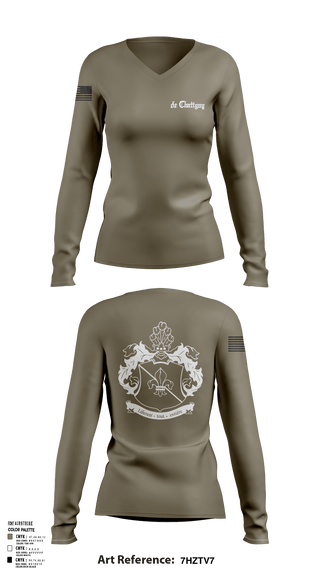 Womens Long Sleeve Vneck Shirt, NA, Army, Teamtime, Team time, sublimation, custom sports apparel, team uniforms, spirit wear, spiritwear, sports uniforms, custom shirts, team store, custom team store, fundraiser sports, apparel fundraiser