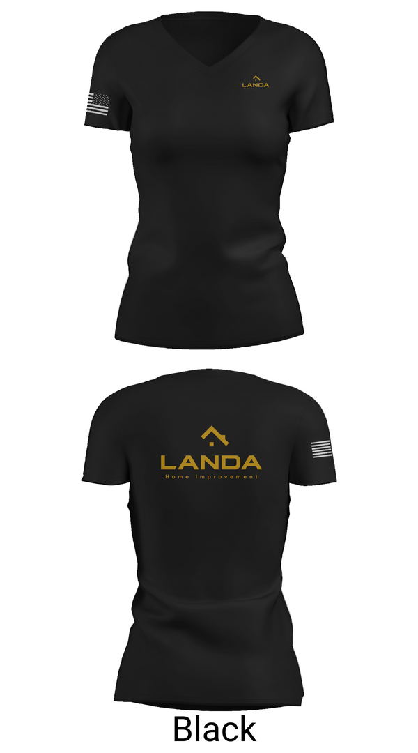 Womens Short Sleeve Vneck Shirt, Landa Home Improvement, , Teamtime, Team time, sublimation, custom sports apparel, team uniforms, spirit wear, spiritwear, sports uniforms, custom shirts, team store, custom team store, fundraiser sports, apparel fundraiser
