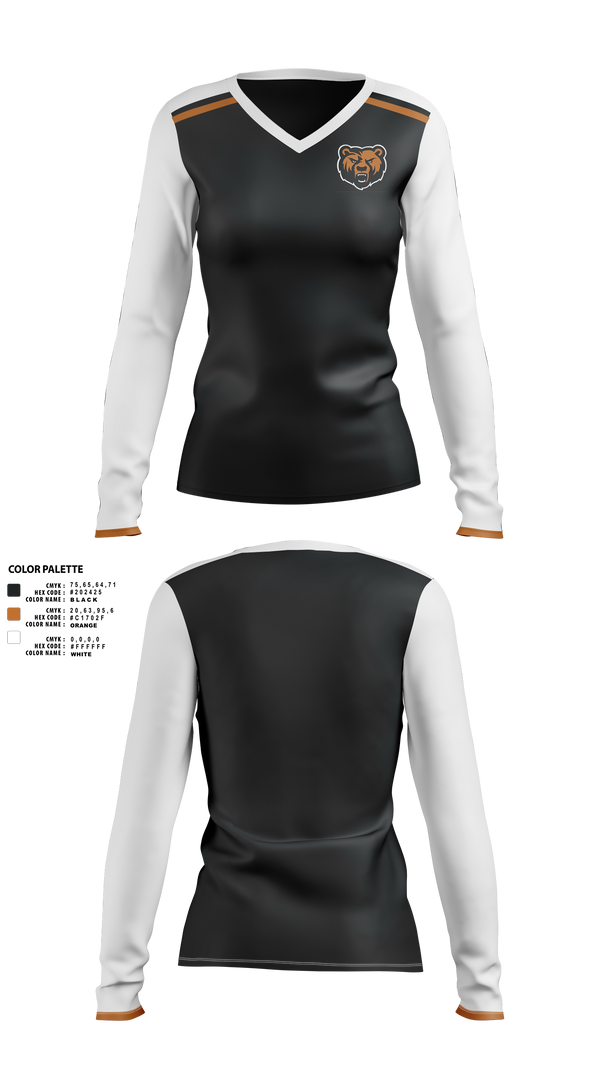 Womens Long Sleeve Vneck Shirt, Richland High School Basketball, Women's Basketball, Teamtime, Team time, sublimation, custom sports apparel, team uniforms, spirit wear, spiritwear, sports uniforms, custom shirts, team store, custom team store, fundraiser sports, apparel fundraiser