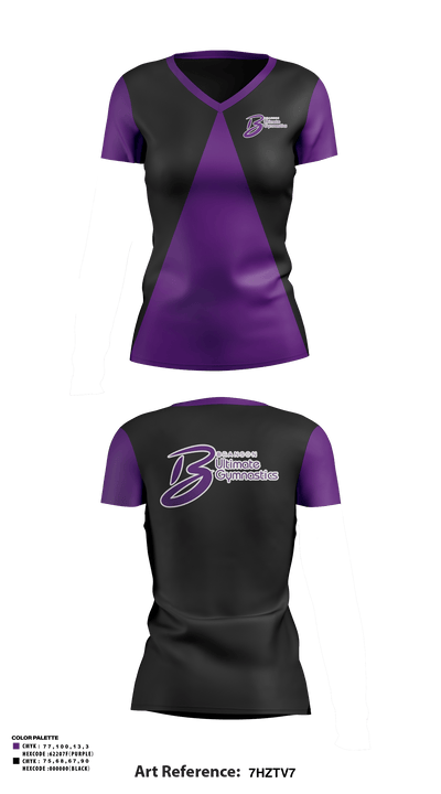 Branson Ultimate Gymnastics 57002260 Women's Short Sleeve V-neck Shirt - 41
