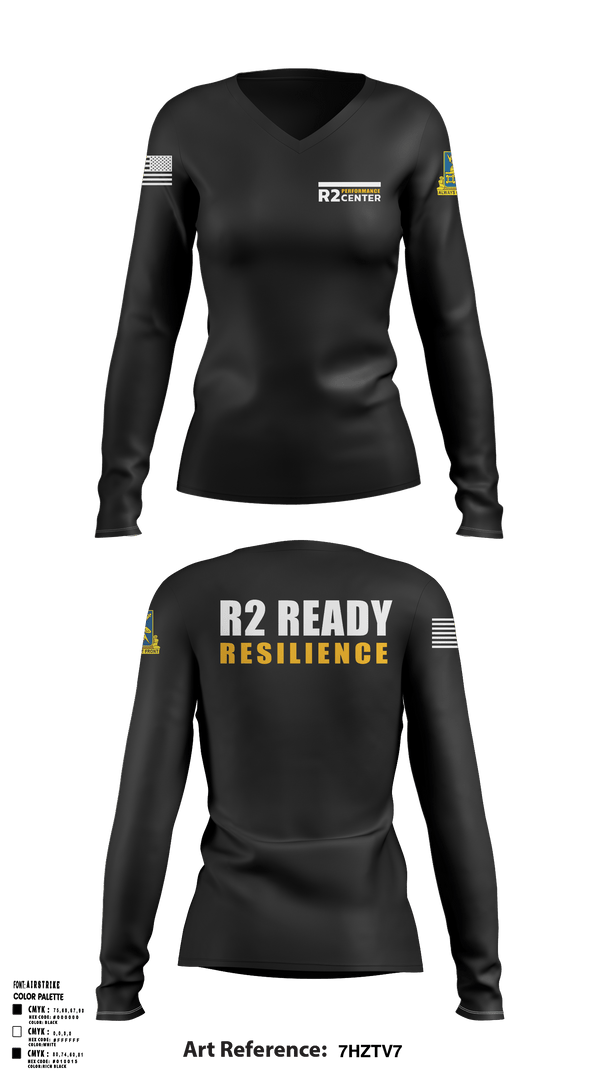 Womens Long Sleeve Vneck Shirt, Fort Huachuca R2 Performance Center, , Teamtime, Team time, sublimation, custom sports apparel, team uniforms, spirit wear, spiritwear, sports uniforms, custom shirts, team store, custom team store, fundraiser sports, apparel fundraiser