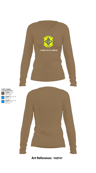 Women's Long Sleeve Vneck Shirt, 49 COMPTROLLER SQUADRON, , Teamtime, Team time, sublimation, custom sports apparel, team uniforms, spirit wear, spiritwear, sports uniforms, custom shirts, team store, custom team store, fundraiser sports, apparel fundraiser