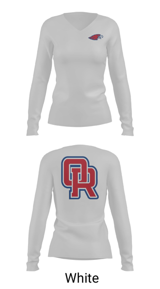 Women's Long Sleeve Vneck Shirt, Oak Ridge High School Tennis, Tennis, Teamtime, Team time, sublimation, custom sports apparel, team uniforms, spirit wear, spiritwear, sports uniforms, custom shirts, team store, custom team store, fundraiser sports, apparel fundraiser