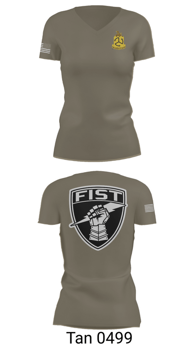 1-200 Infantry 56519387 Women's Short Sleeve V-neck Shirt - 65