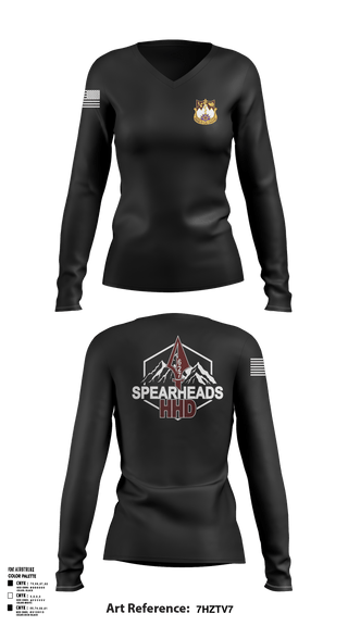 Womens Long Sleeve Vneck Shirt 1, HHD, 627TH Hospital Center, , Teamtime, Team time, sublimation, custom sports apparel, team uniforms, spirit wear, spiritwear, sports uniforms, custom shirts, team store, custom team store, fundraiser sports, apparel fundraiser