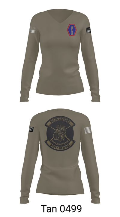 100th Battalion 442nd Infantry Delta dragons 60081058 Women's Long Sleeve V-neck Shirt - 77