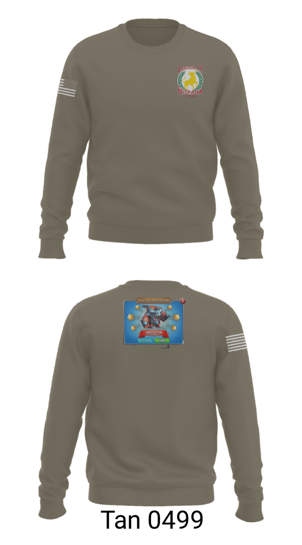 Crew Neck Sweatshirt, Legion IX, Army, Teamtime, Team time, sublimation, custom sports apparel, team uniforms, spirit wear, spiritwear, sports uniforms, custom shirts, team store, custom team store, fundraiser sports, apparel fundraiser