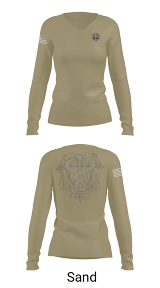 Women's Long Sleeve Vneck Shirt, EMF CP DET SAC, Navy, Teamtime, Team time, sublimation, custom sports apparel, team uniforms, spirit wear, spiritwear, sports uniforms, custom shirts, team store, custom team store, fundraiser sports, apparel fundraiser