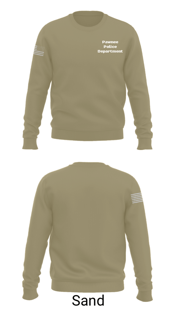 Crew Neck Sweatshirt, Pawnee Police Department, Police, Teamtime, Team time, sublimation, custom sports apparel, team uniforms, spirit wear, spiritwear, sports uniforms, custom shirts, team store, custom team store, fundraiser sports, apparel fundraiser