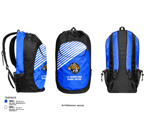 Gear Bag, La Grande High School Soccer, Men's Soccer, Teamtime, Team time, sublimation, custom sports apparel, team uniforms, spirit wear, spiritwear, sports uniforms, custom shirts, team store, custom team store, fundraiser sports, apparel fundraiser