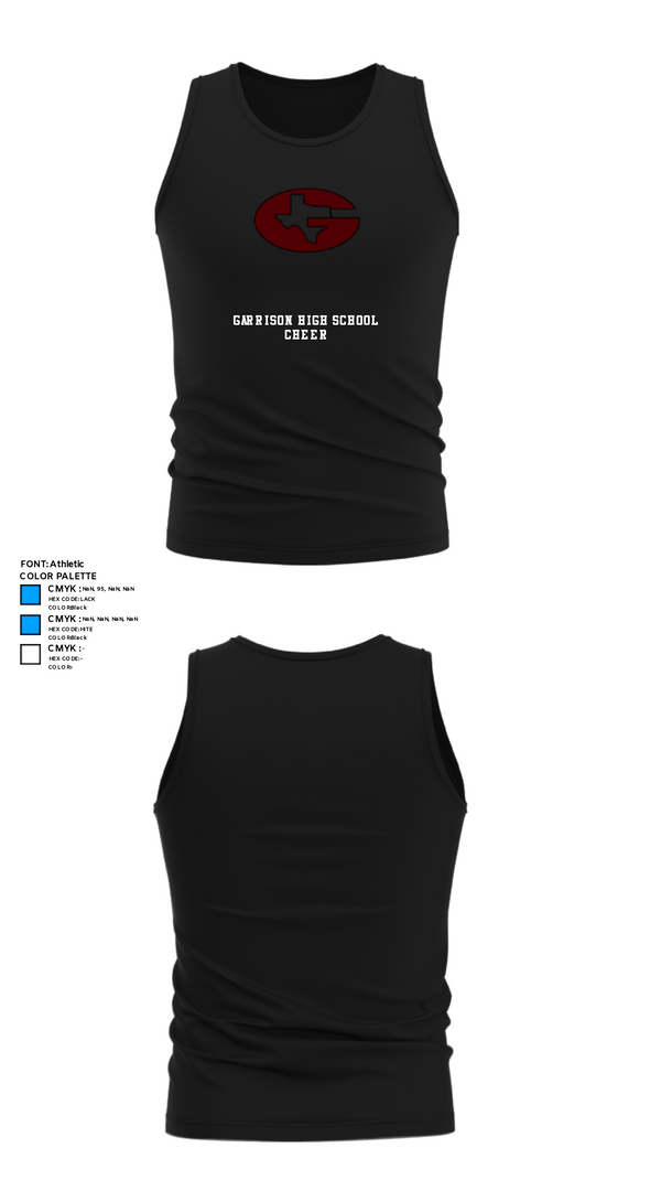 Tank Top, Garrison High School Cheer, Cheer, Teamtime, Team time, sublimation, custom sports apparel, team uniforms, spirit wear, spiritwear, sports uniforms, custom shirts, team store, custom team store, fundraiser sports, apparel fundraiser