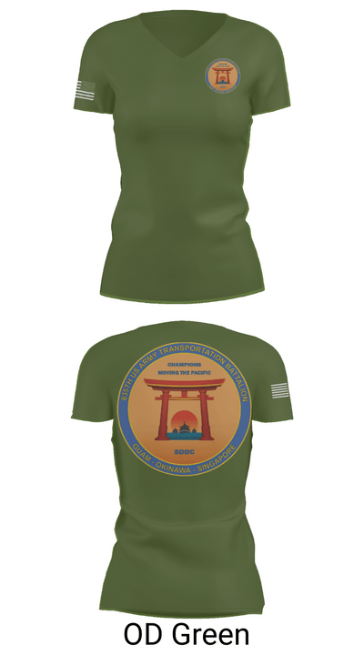 835th Transportation BN 83233683 Women's Short Sleeve V-neck Shirt - 48