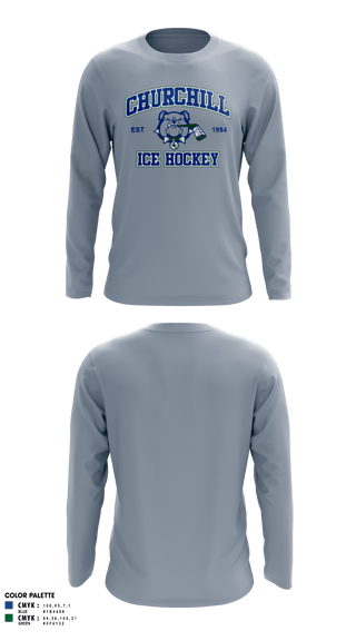 Long Sleeve Performance Shirt, Churchill Ice Hockey 67738874, Baseball, Teamtime, Team time, sublimation, custom sports apparel, team uniforms, spirit wear, spiritwear, sports uniforms, custom shirts, team store, custom team store, fundraiser sports, apparel fundraiser